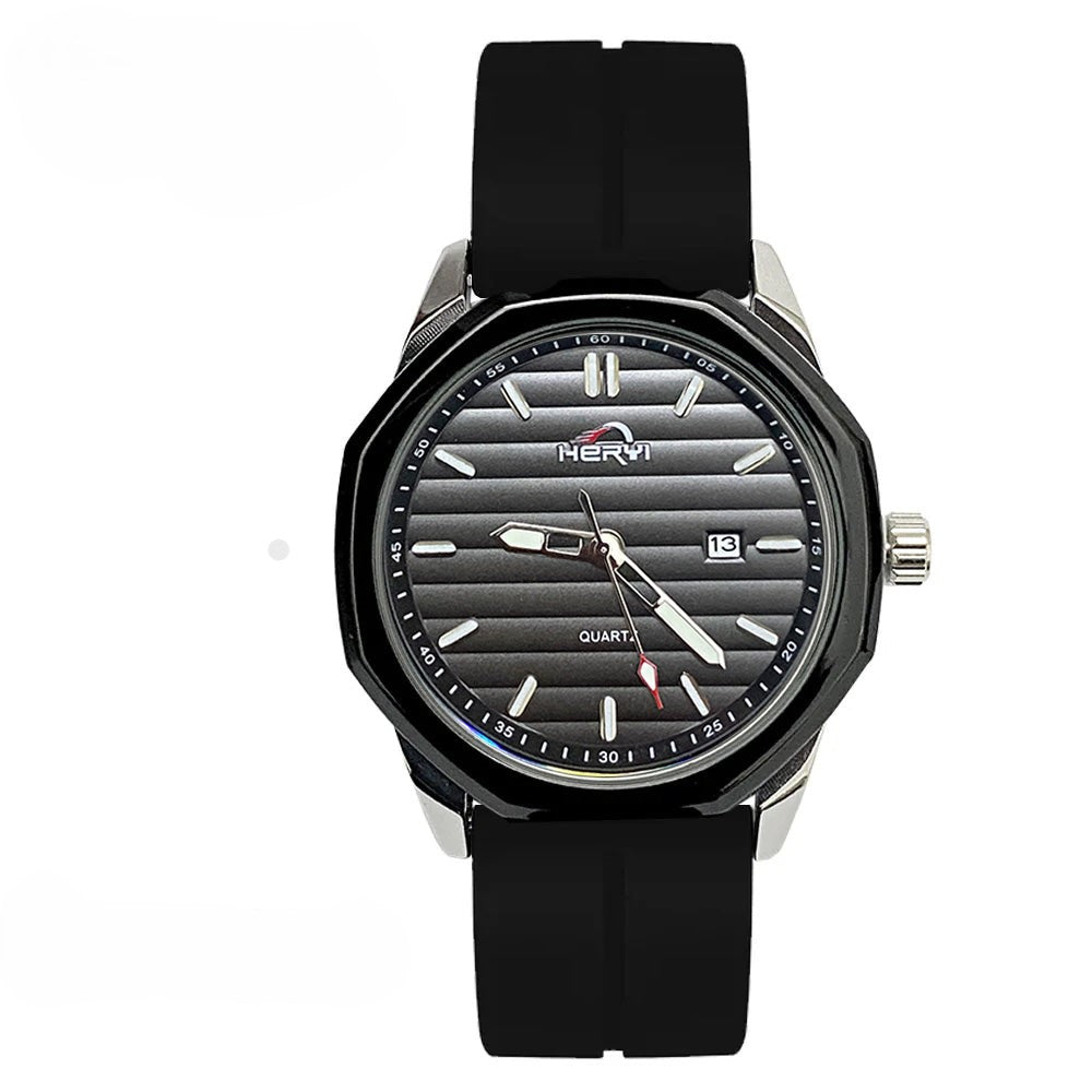 All Black Universe Octa Magnet Strap Watch