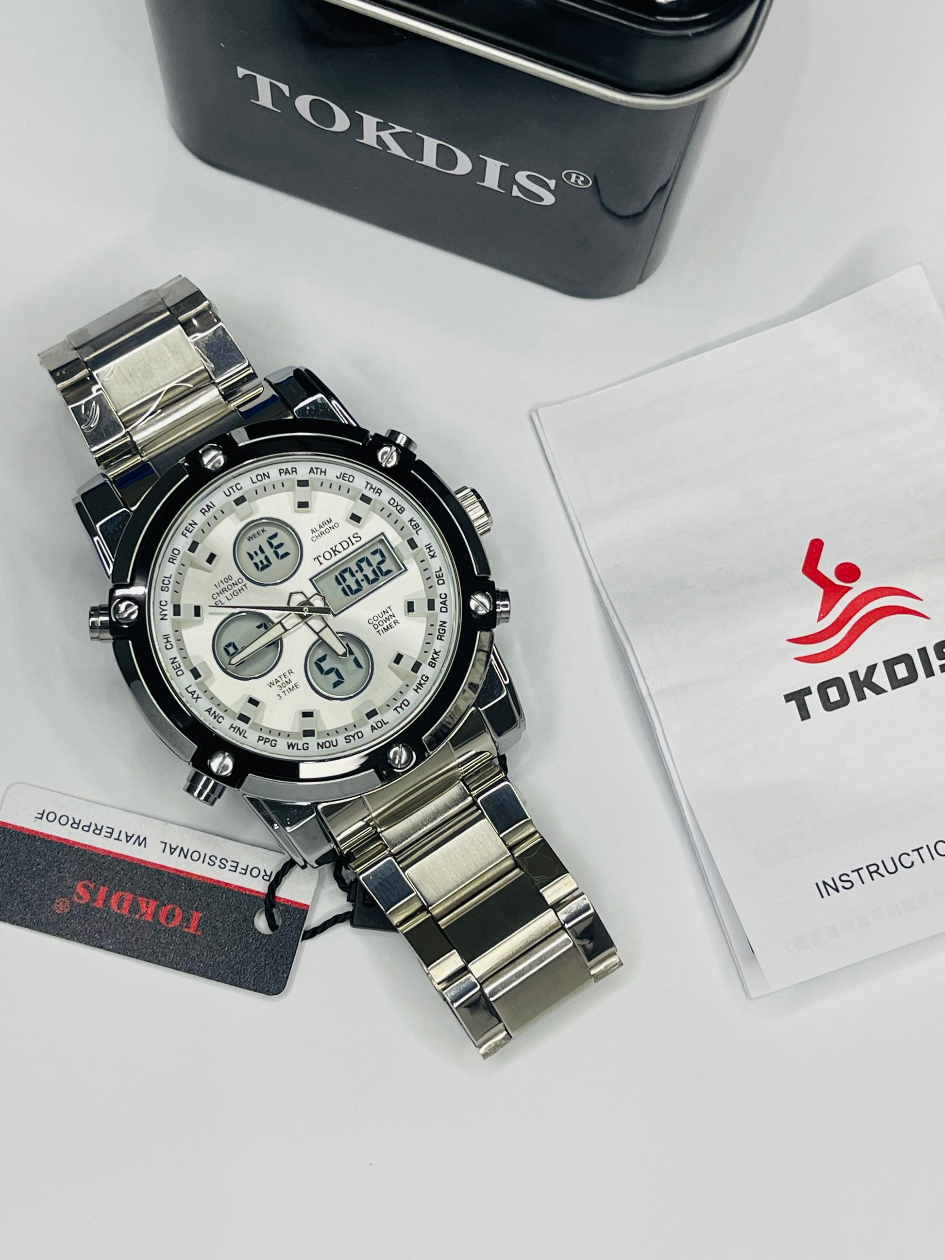 Alloy big Digital Sport Gift Stainless Steel Watch