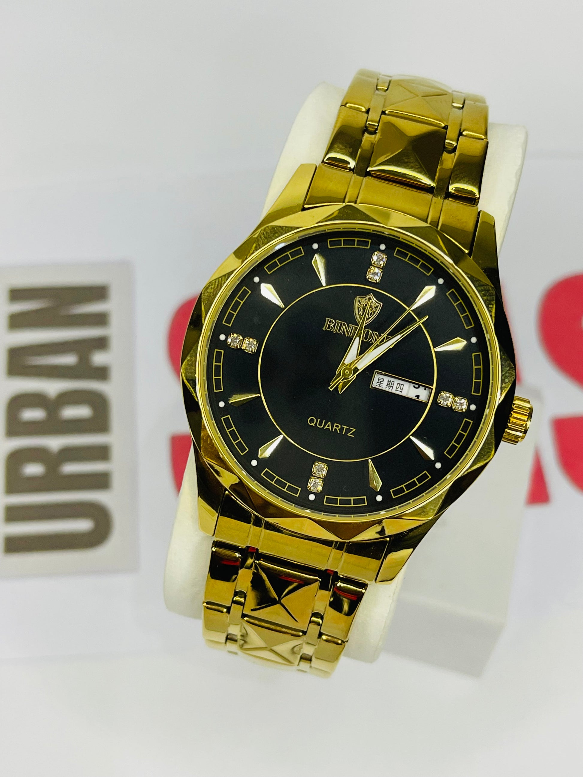 Golden OPK 8151 Men's Watch Top Luxury Brand Quartz Watch Diamond Double Calendar Stainless Steel Waterproof Men's Business Watch (Copy)