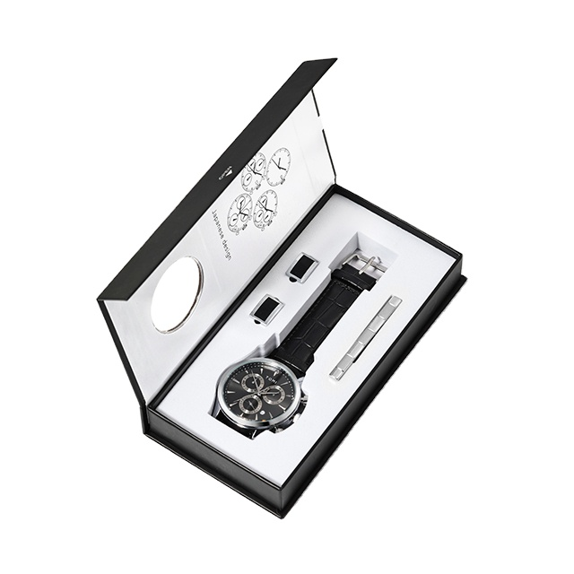 Men's Watch Set Includes a Tie Clip and Cufflinks