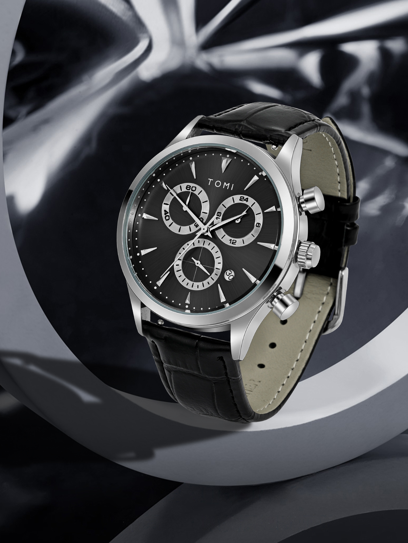 Men's Watch Set Includes a Tie Clip and Cufflinks