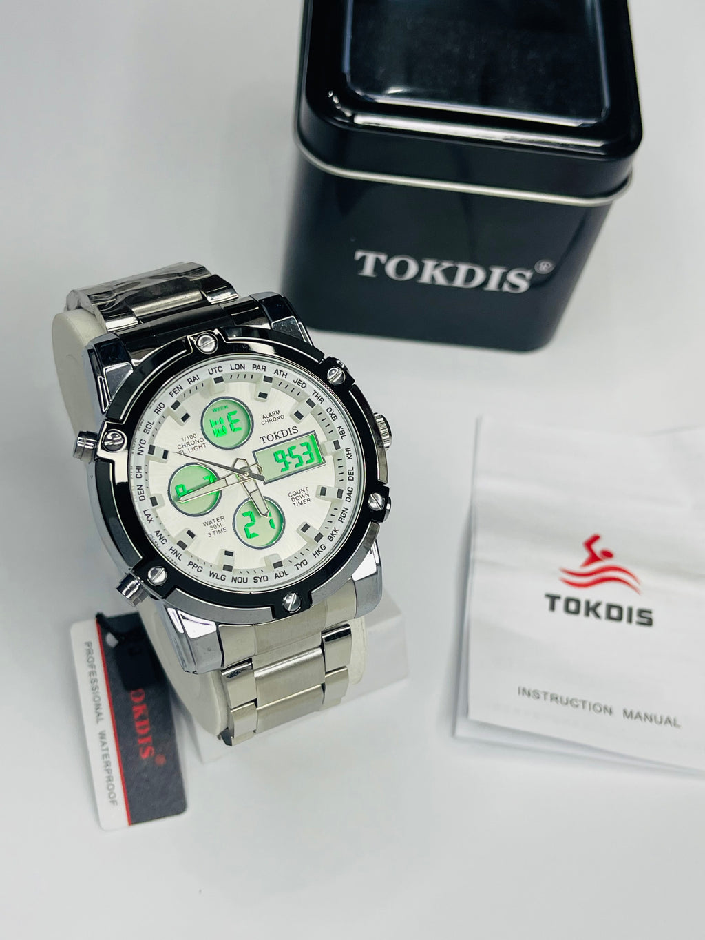 Alloy big Digital Sport Gift Stainless Steel Watch