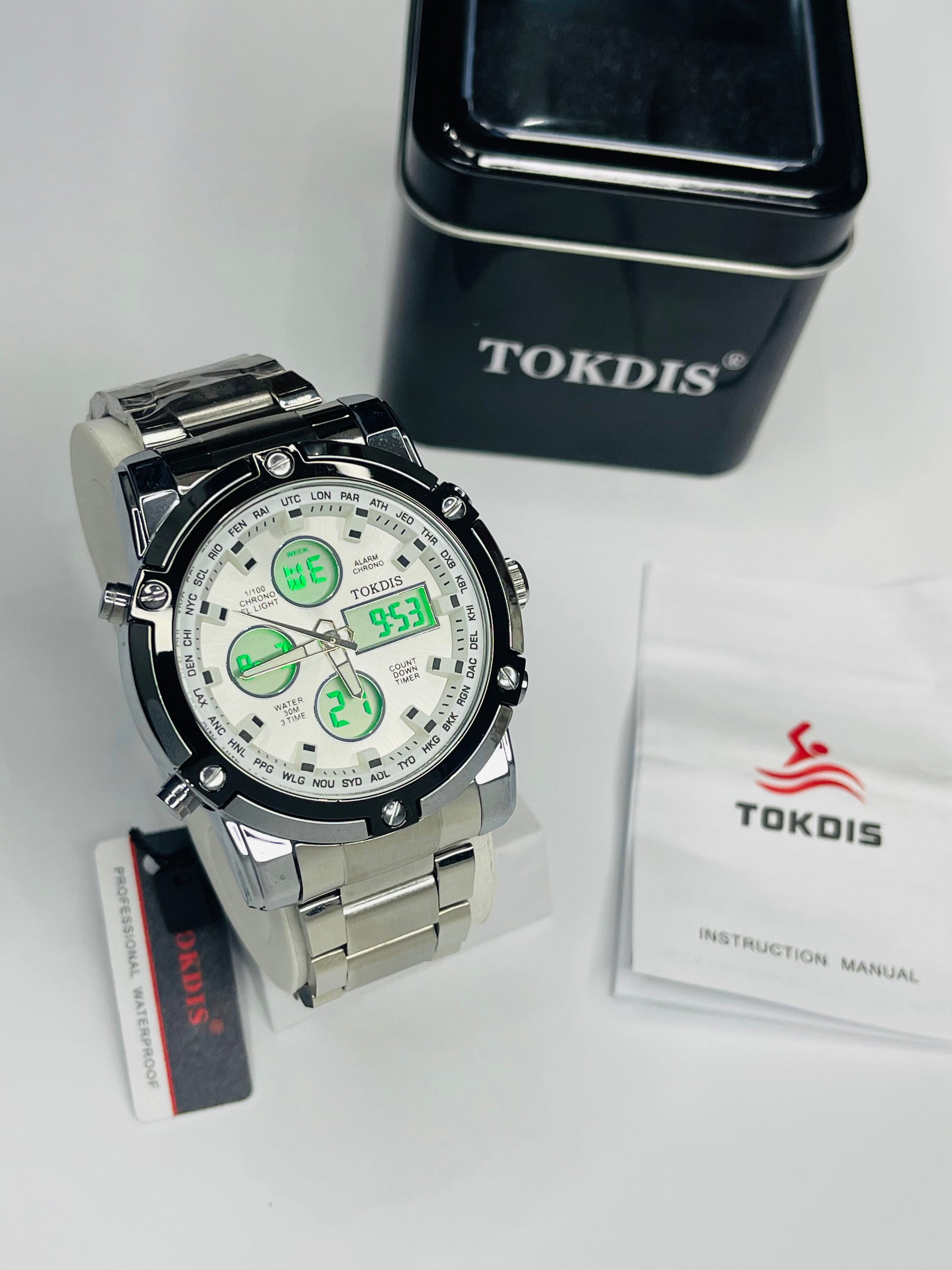 Alloy big Digital Sport Gift Stainless Steel Watch