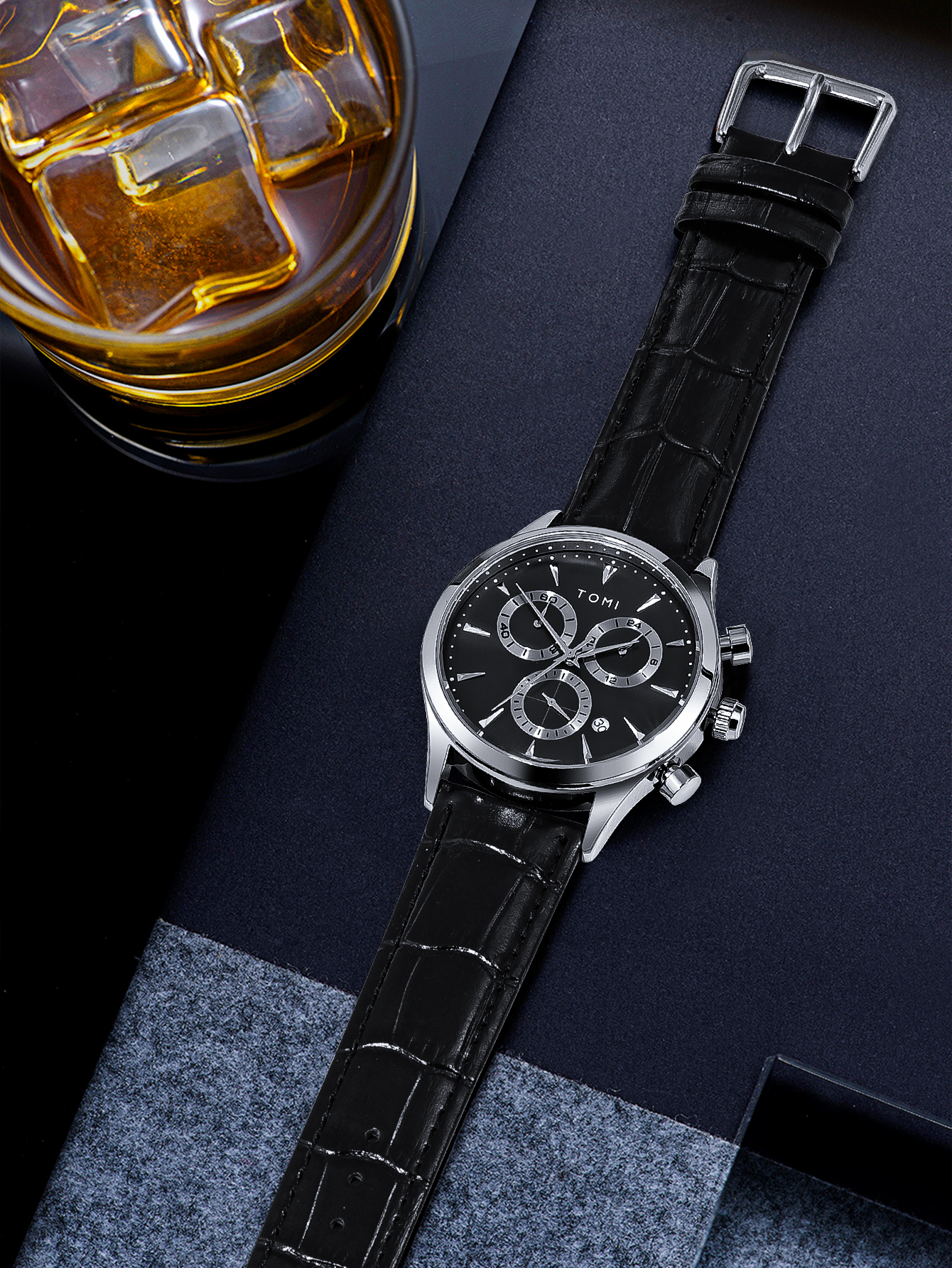 Men's Watch Set Includes a Tie Clip and Cufflinks