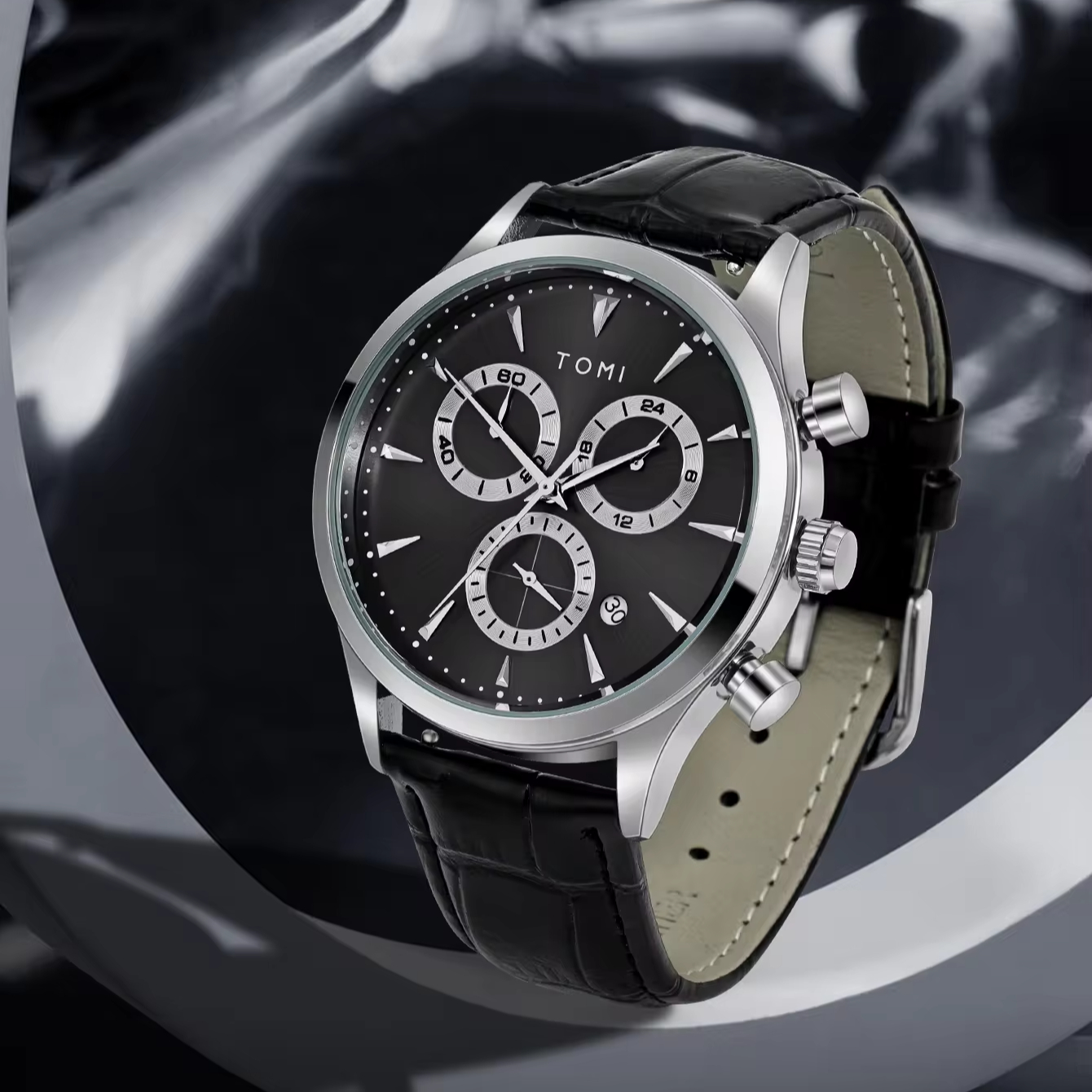 Men's Watch Set Includes a Tie Clip and Cufflinks