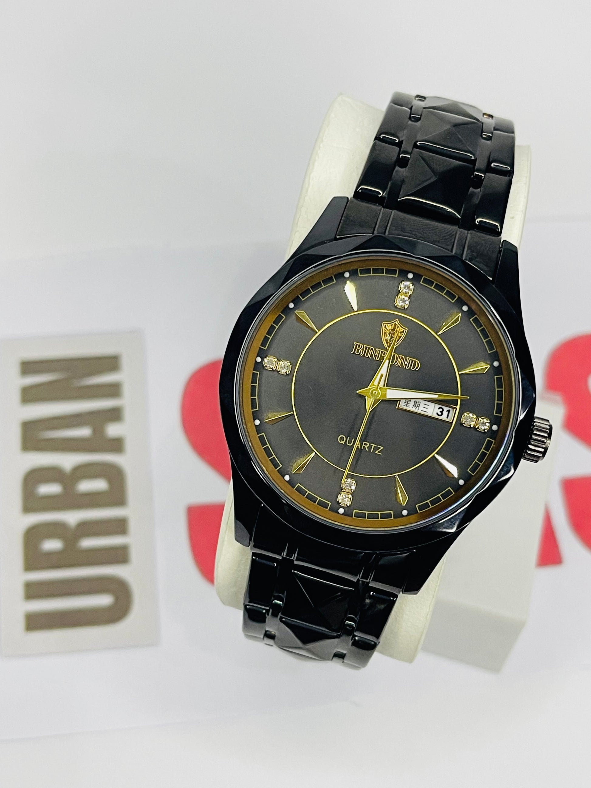 Black OPK 8151 Men's Watch Top Luxury Brand Quartz Watch Diamond Double Calendar Stainless Steel Waterproof Men's Business Watch