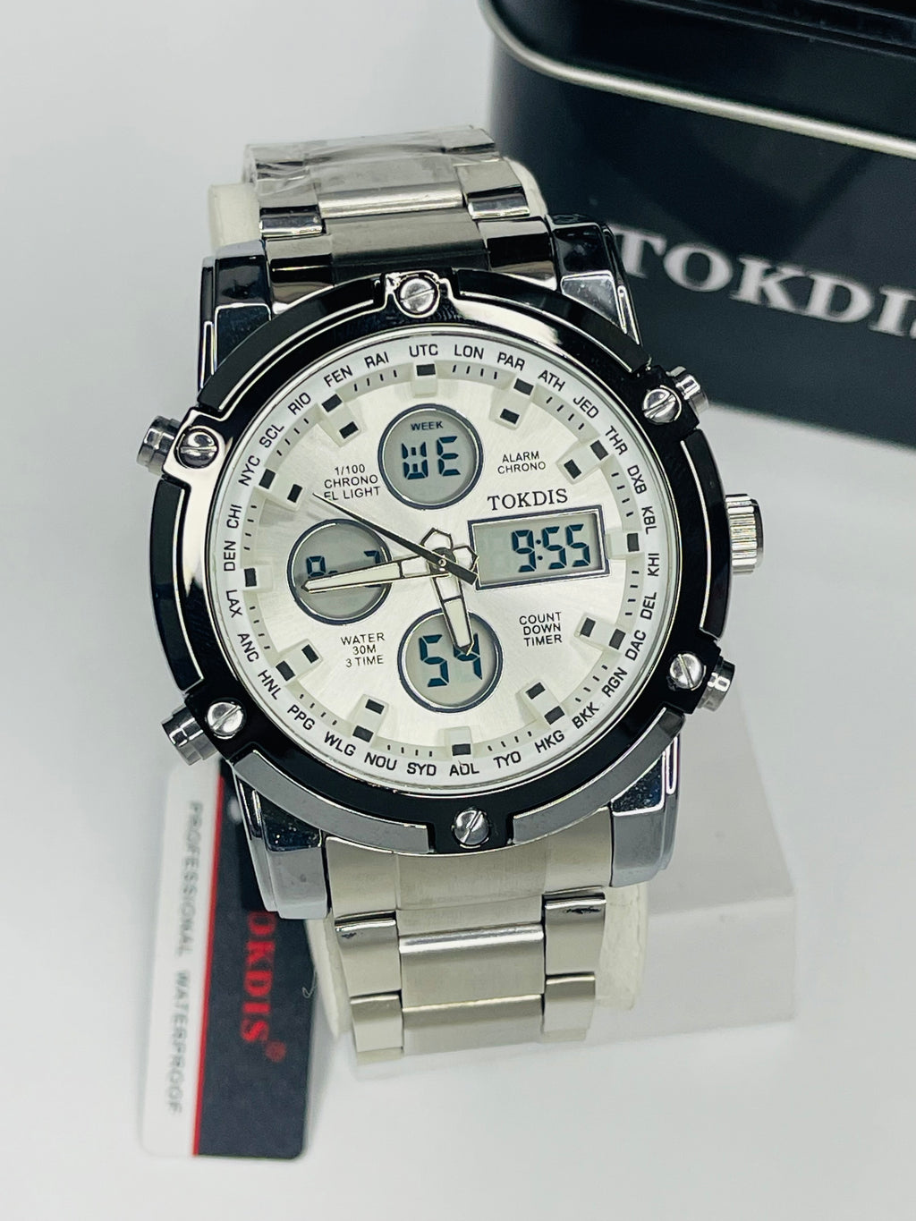 Alloy big Digital Sport Gift Stainless Steel Watch