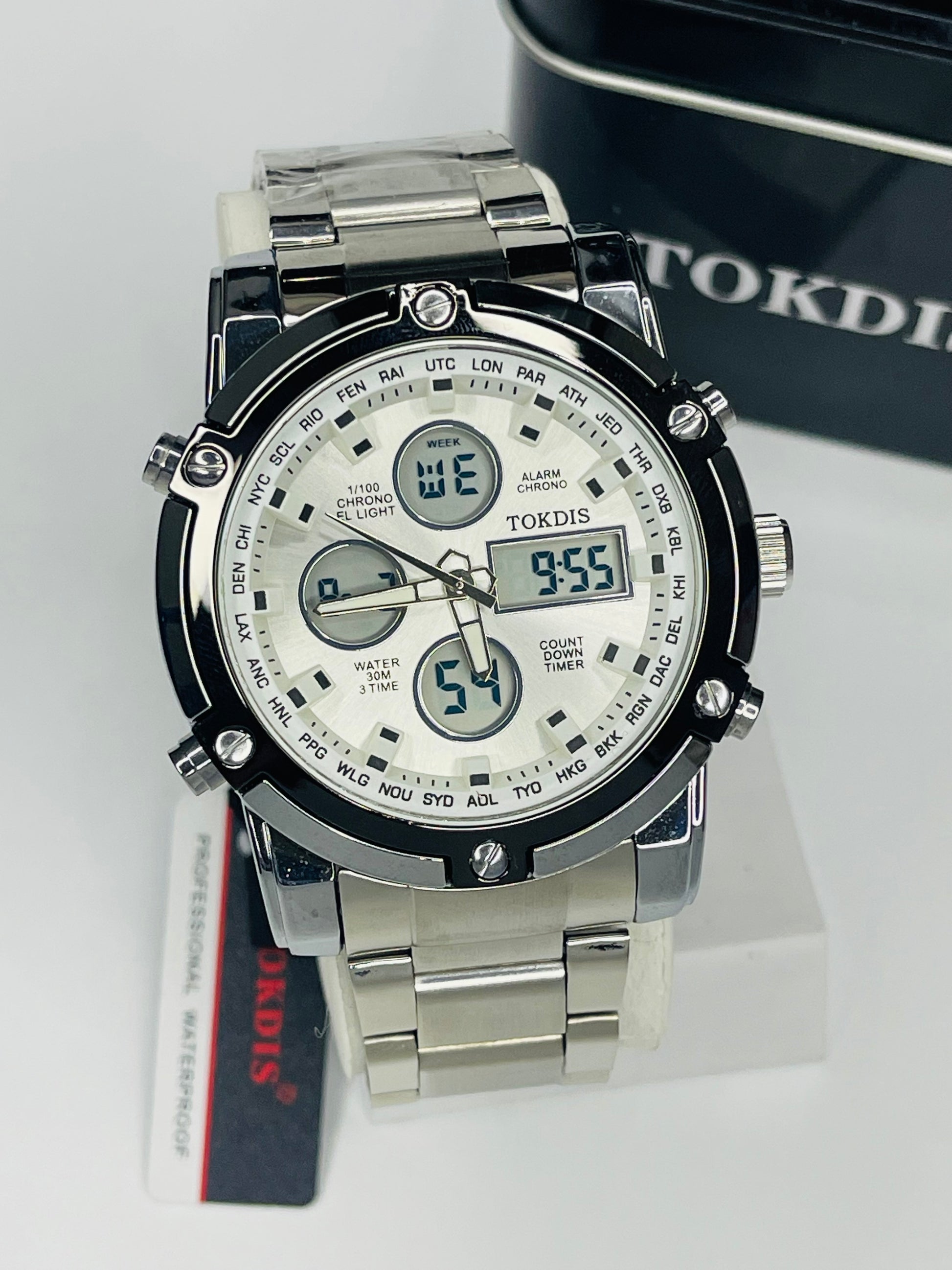 Alloy big Digital Sport Gift Stainless Steel Watch