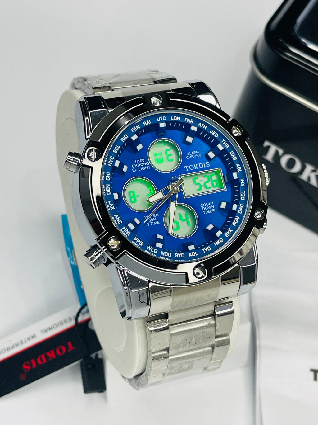 Alloy big Digital Sport Gift Stainless Steel Watch