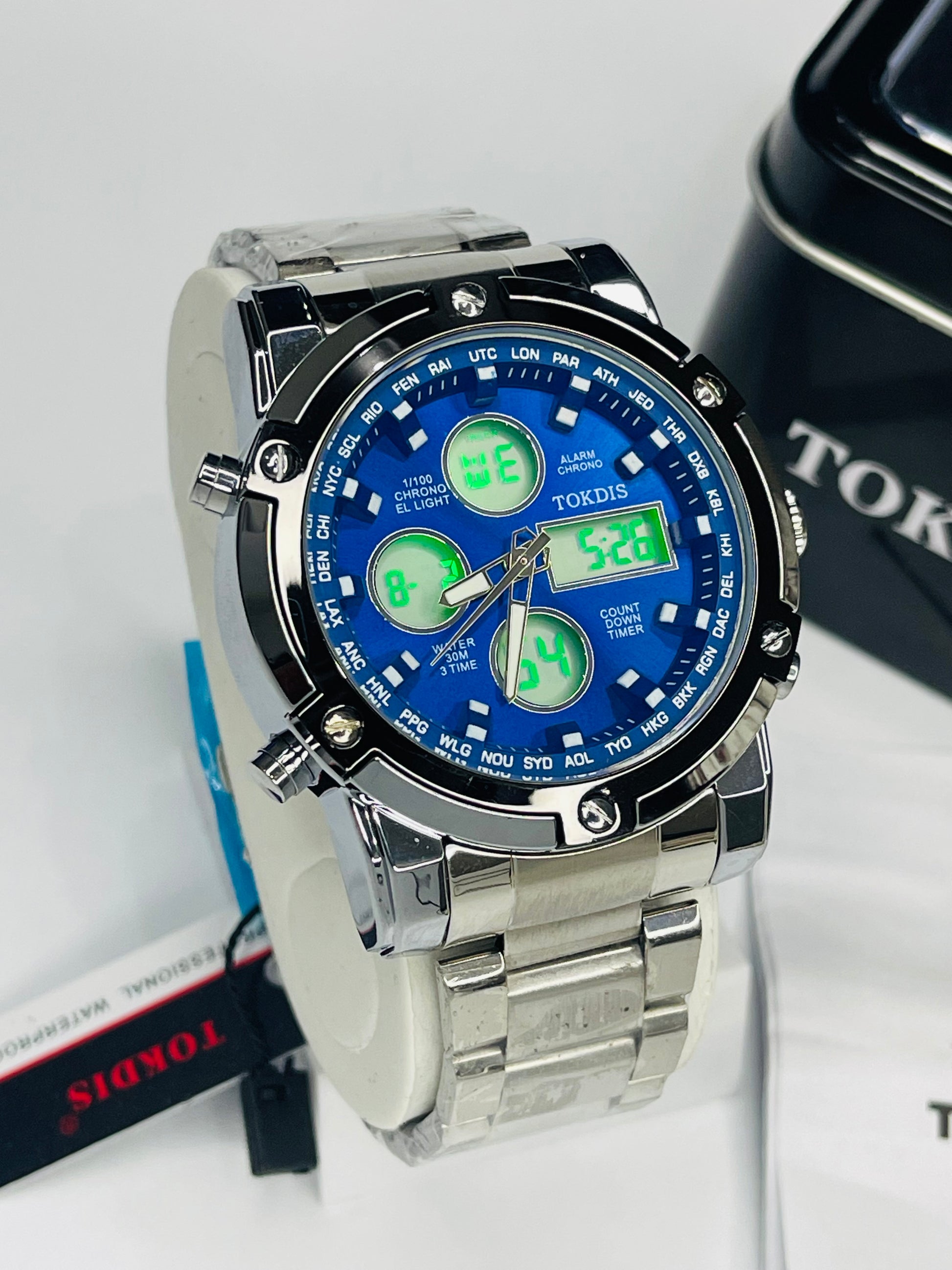 Alloy big Digital Sport Gift Stainless Steel Watch