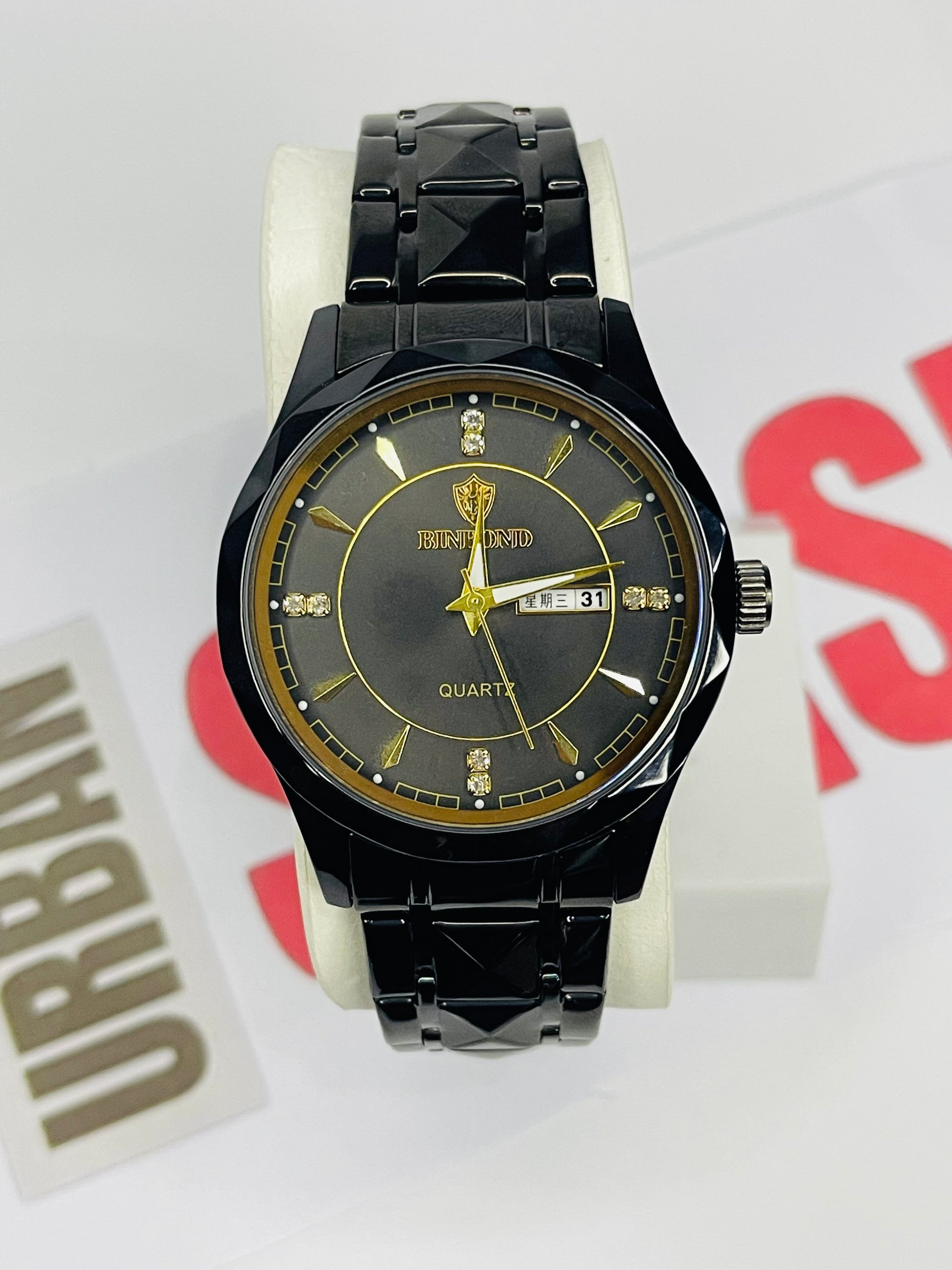 Black OPK 8151 Men's Watch Top Luxury Brand Quartz Watch Diamond Double Calendar Stainless Steel Waterproof Men's Business Watch