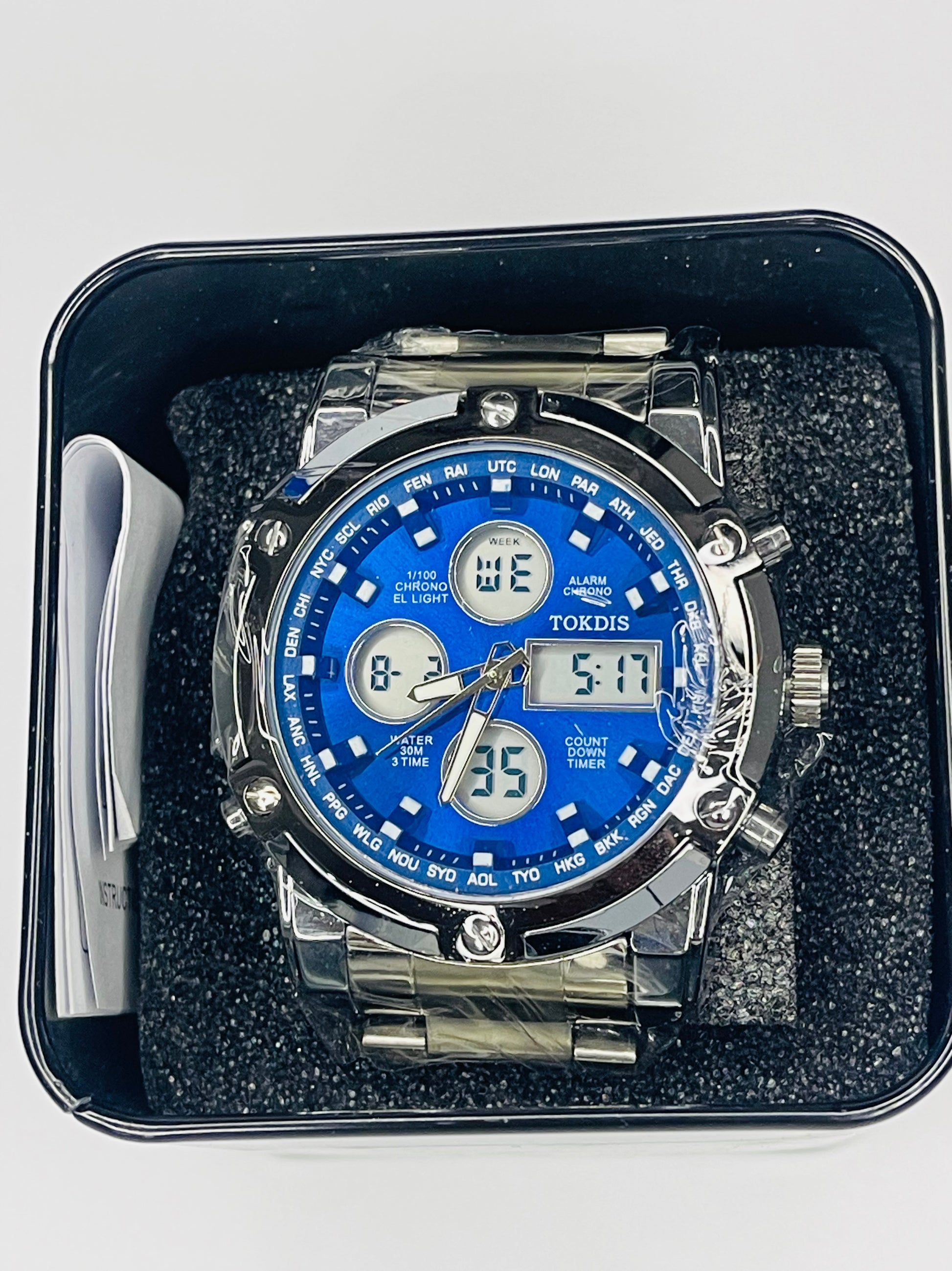 Alloy big Digital Sport Gift Stainless Steel Watch