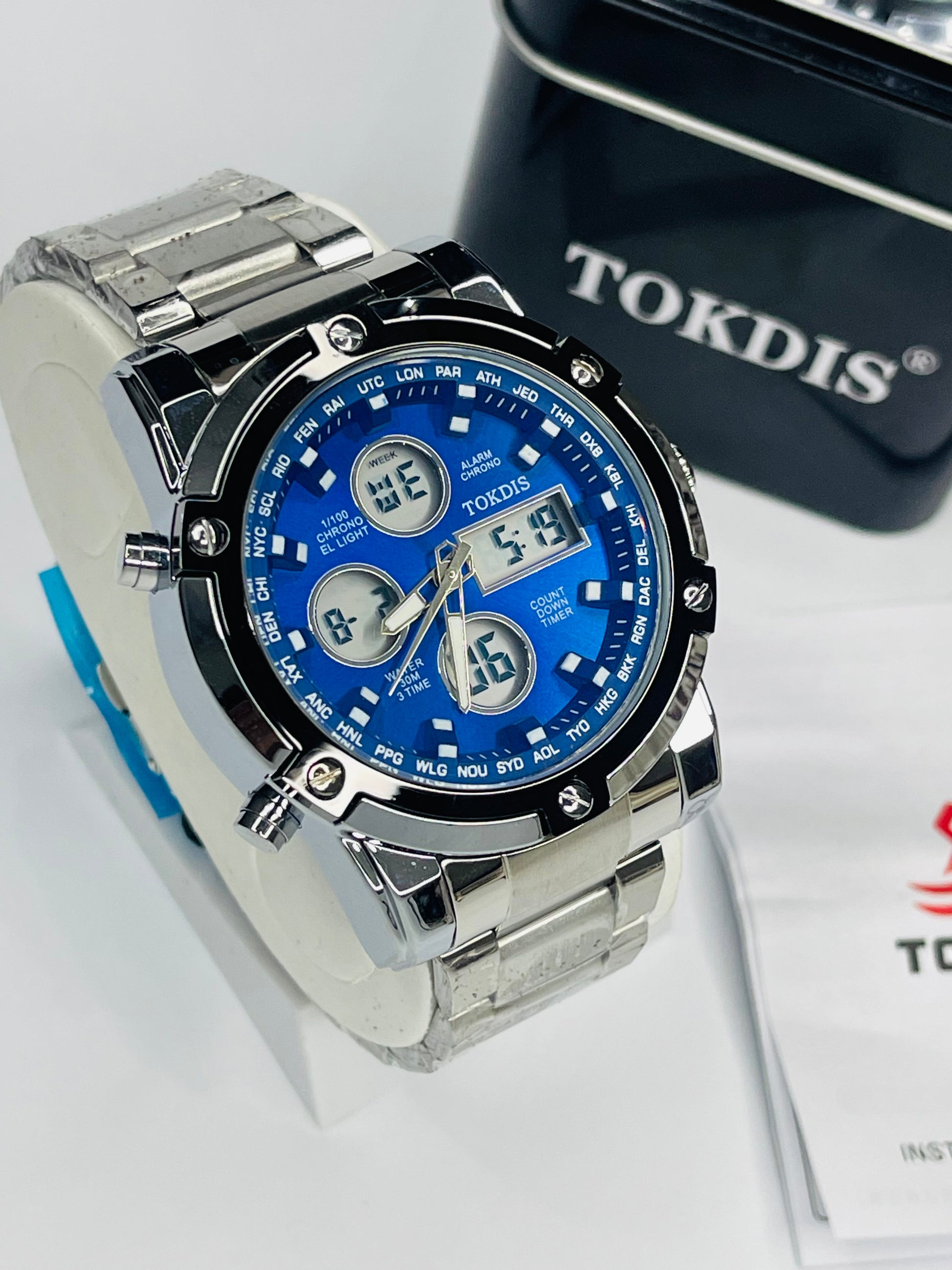 Alloy big Digital Sport Gift Stainless Steel Watch