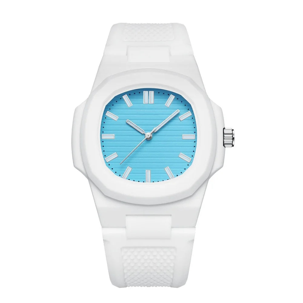 Custom Quartz Men's Wristwatch Classic Simple Square Design Analog Waterproof Sports Silicone Watch Miyota Relojes Low Price