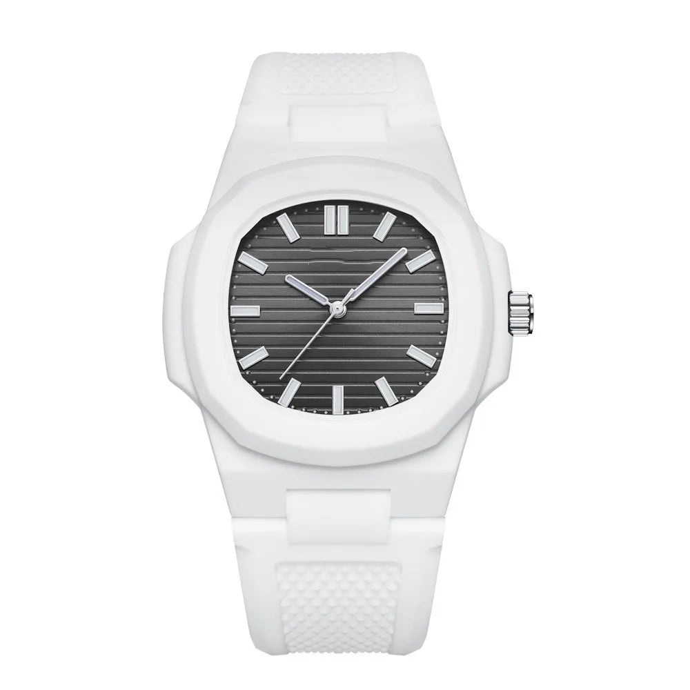 Custom Quartz Men's Wristwatch Classic Simple Square Design Analog Waterproof Sports Silicone Watch Miyota Relojes Low Price