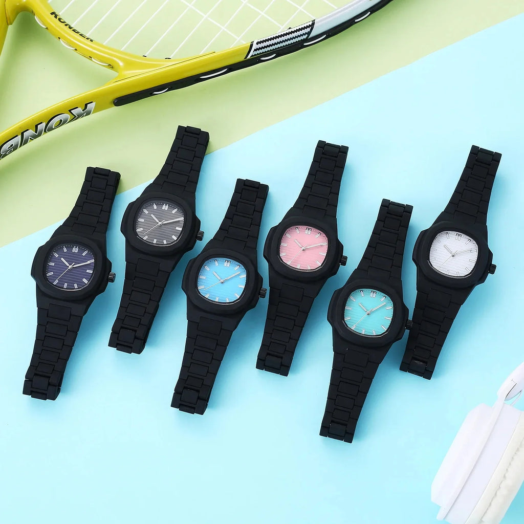 Custom Quartz Men's Wristwatch Classic Simple Square Design Analog Waterproof Sports Silicone Watch Miyota Relojes Low Price