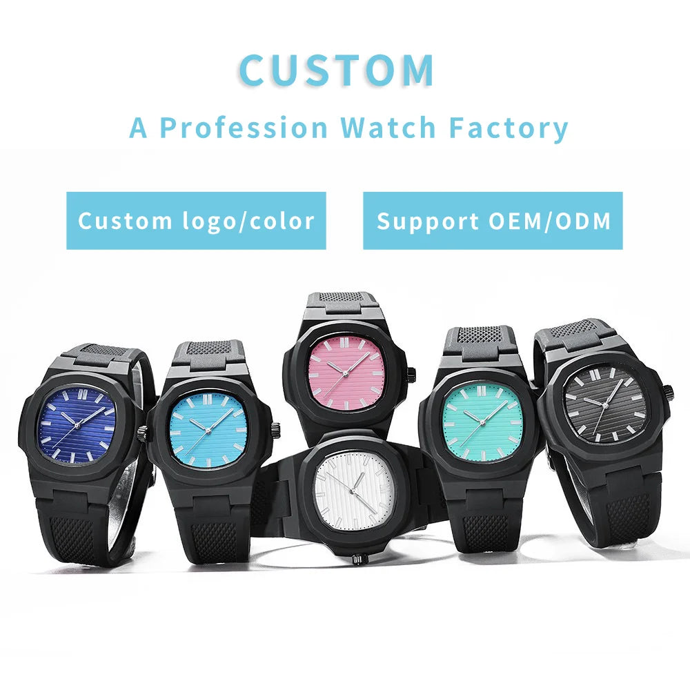 Wholesale Silicone Black Quartz Watch With No Logo Reloj Para Hombre Mujer Wristwatches Customer's Dear Fittings