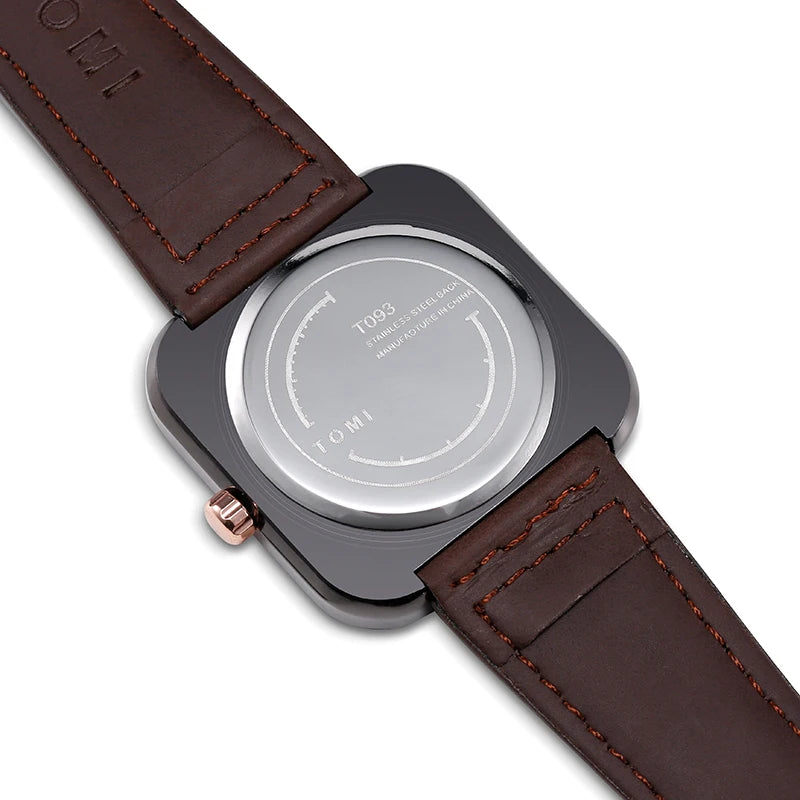 Fashion Square Watch for Men Quartz Wristwatch Simple Relogio Masculine Leather Strap Watch Minimalist Male Clock Gift 2021