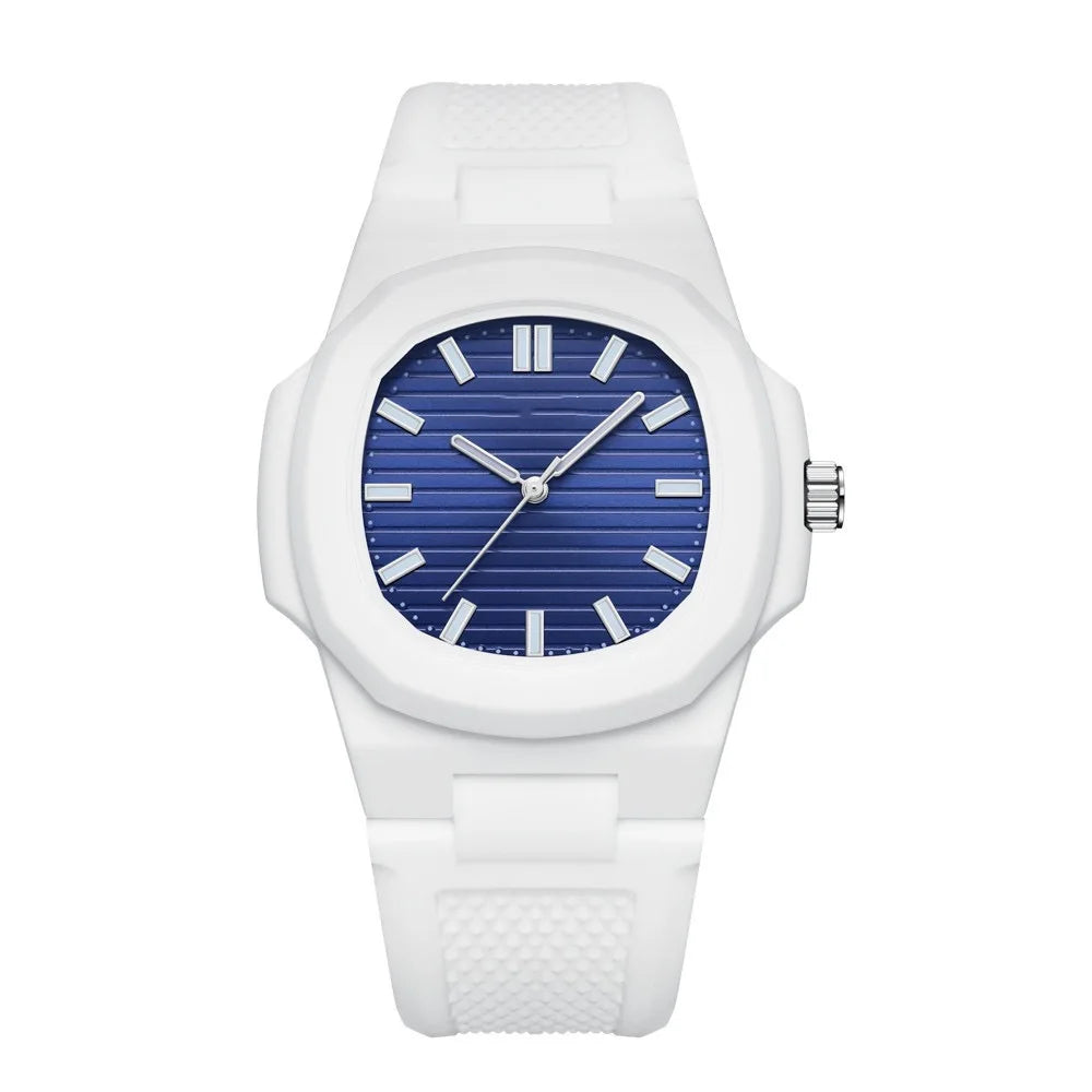 Custom Quartz Men's Wristwatch Classic Simple Square Design Analog Waterproof Sports Silicone Watch Miyota Relojes Low Price