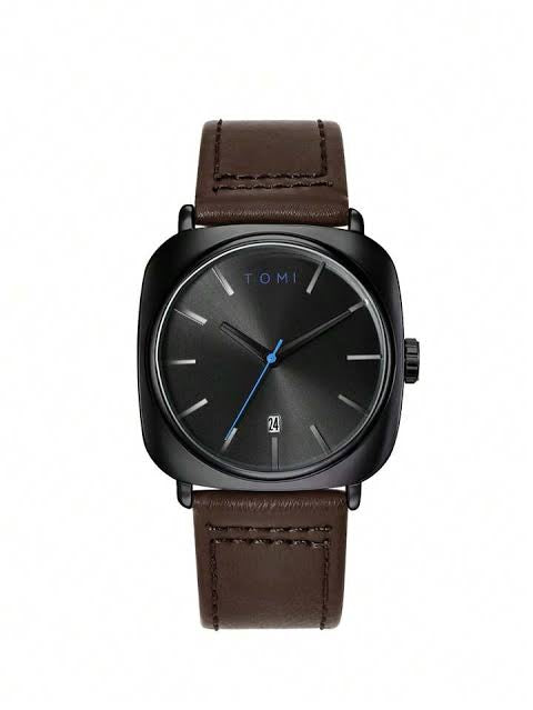 Business Quartz Watch with Large Square Dial                                                                                                                                                                                   .