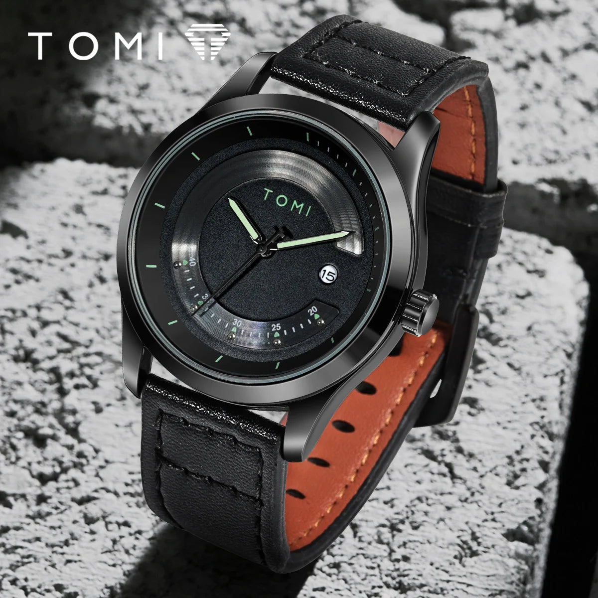 Leisure Fashion Men's Watch Leather Band Calendar Minimalist Men's Quartz Watch High Quality Clock Gift