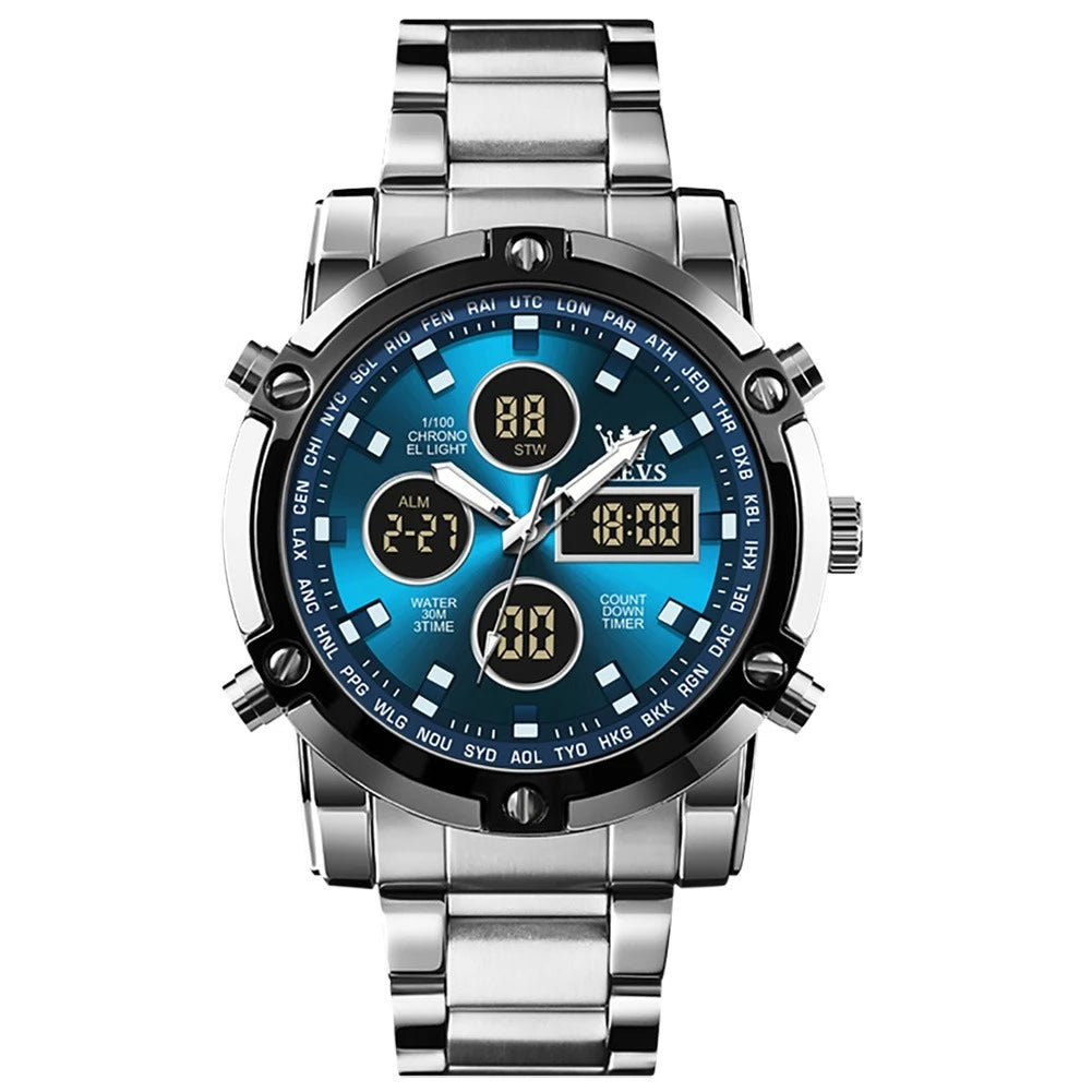 Alloy big Digital Sport Gift Stainless Steel Watch