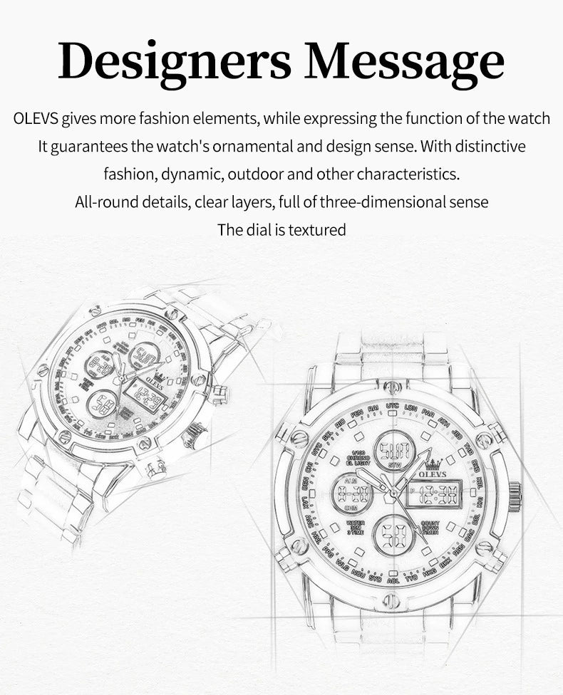 Alloy big Digital Sport Gift Stainless Steel Watch