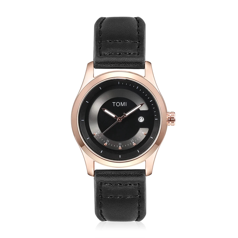 Leisure Fashion Men's Watch Leather Band Calendar Minimalist Men's Quartz Watch High Quality Clock Gift