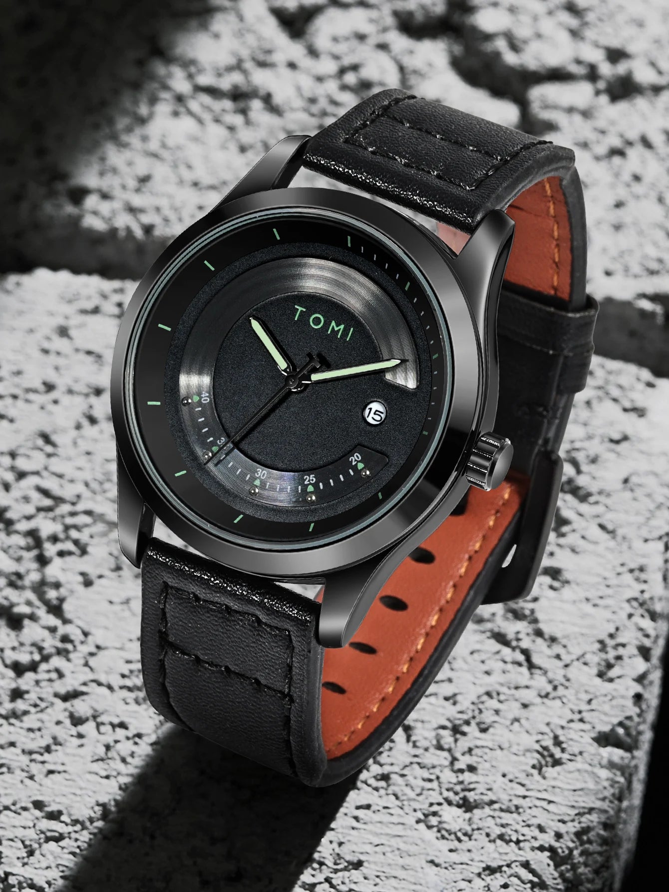 Leisure Fashion Men's Watch Leather Band Calendar Minimalist Men's Quartz Watch High Quality Clock Gift