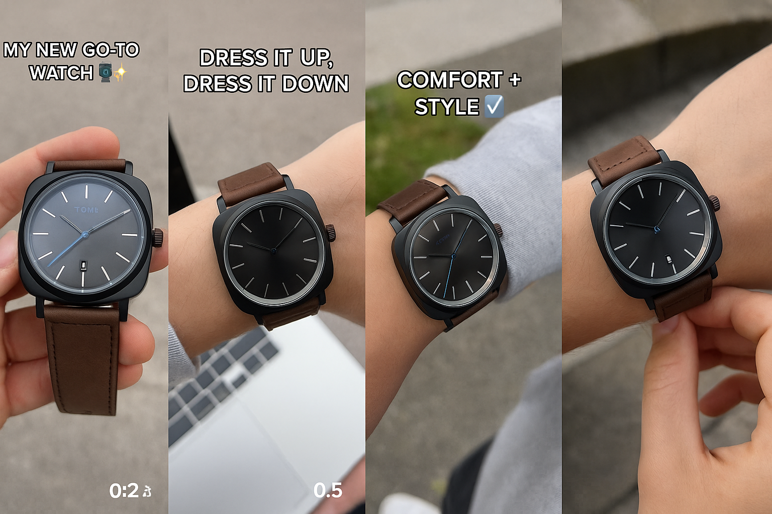 Business Quartz Watch with Large Square Dial                                                                                                                                                                                   .